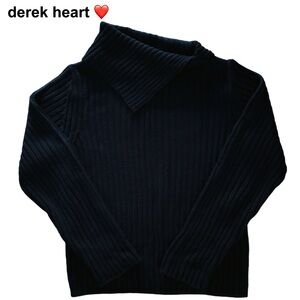 Derek Heart Shaw Neck Ribbed Pullover Sweater Size L